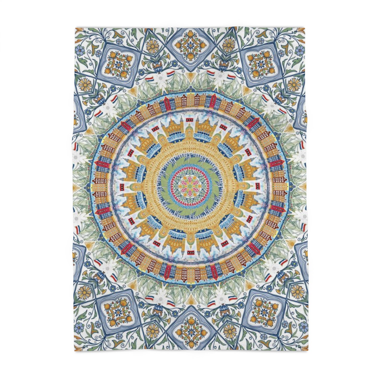 Amsterdam themed printed tea towel