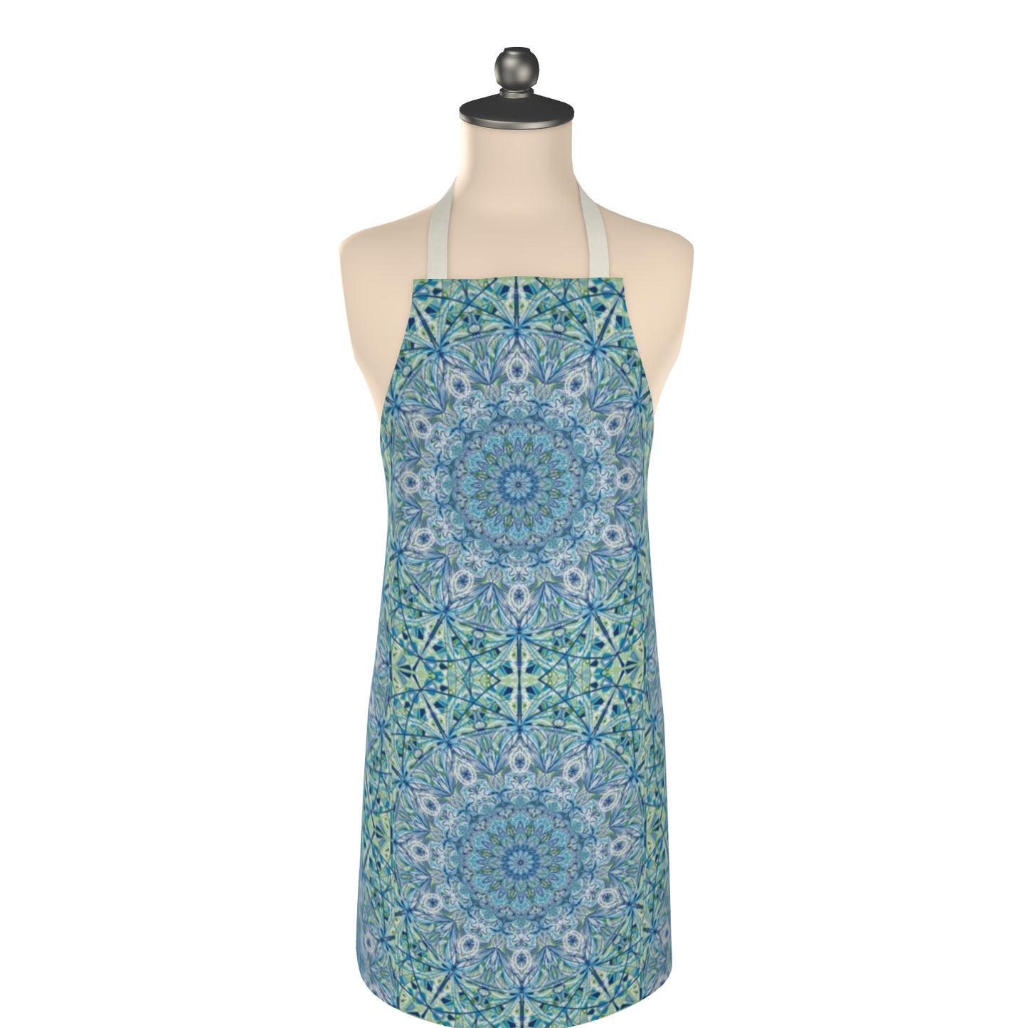 Blue mandala design apron