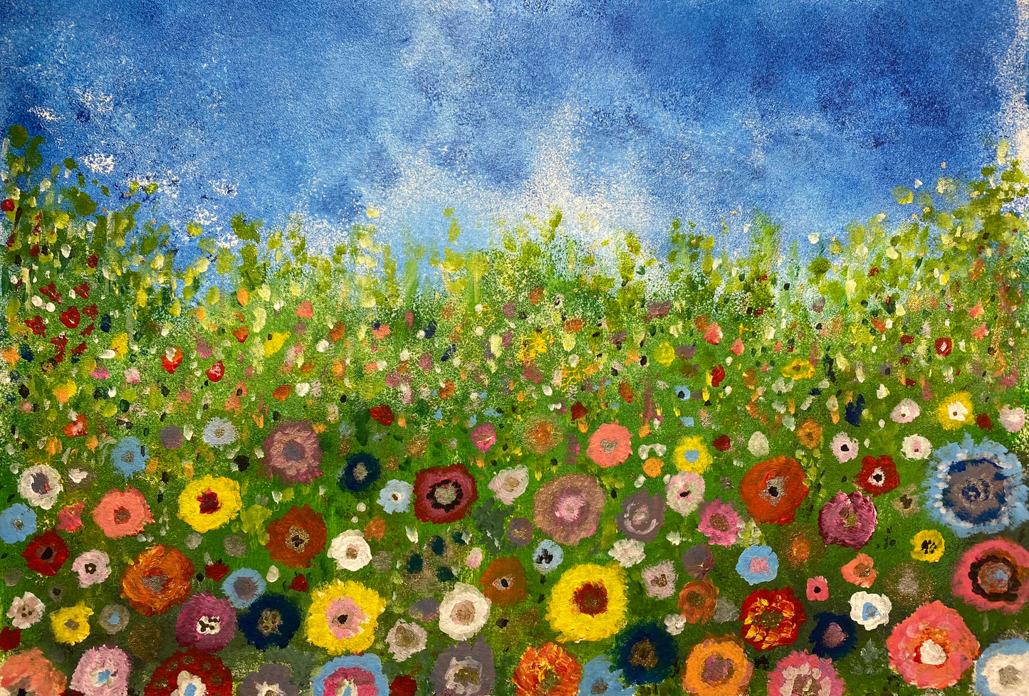 Bright flowers - pack of 6 greetings cards with envelopes