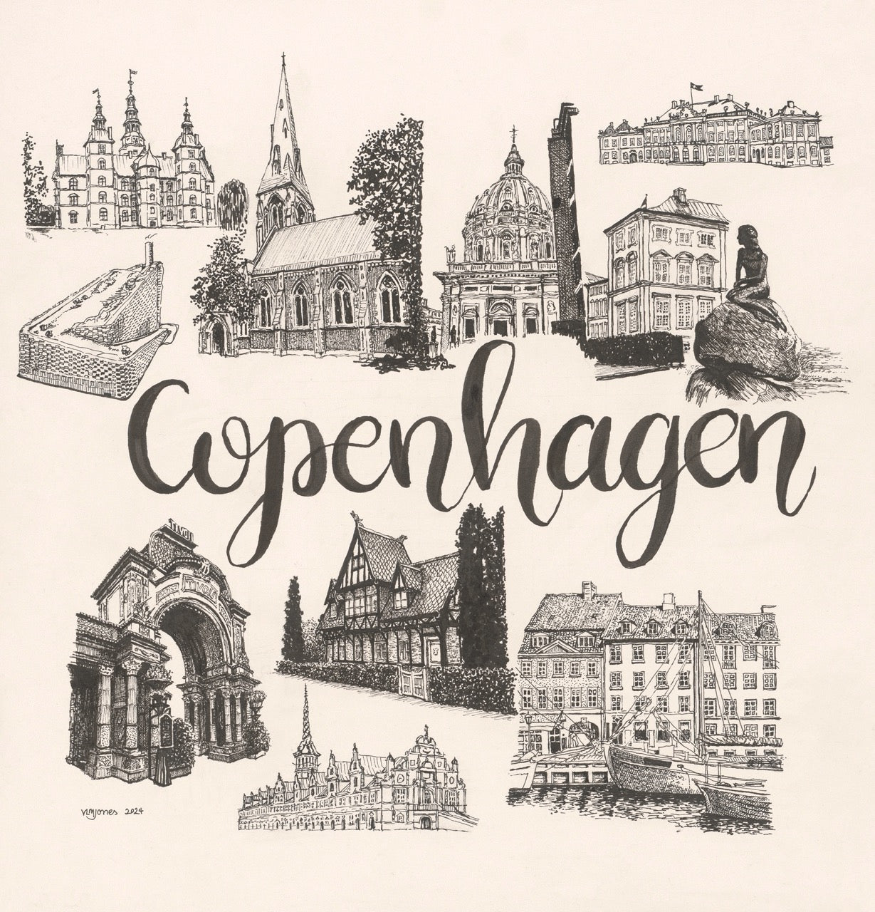 Copenhagen montage - art print