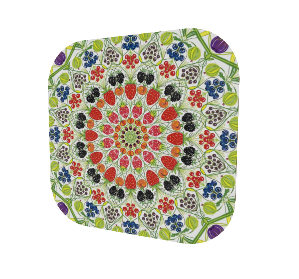 Fruit design coasters - set of 4
