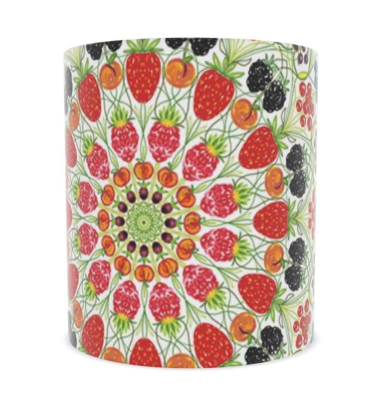Fruit themed bone china mug