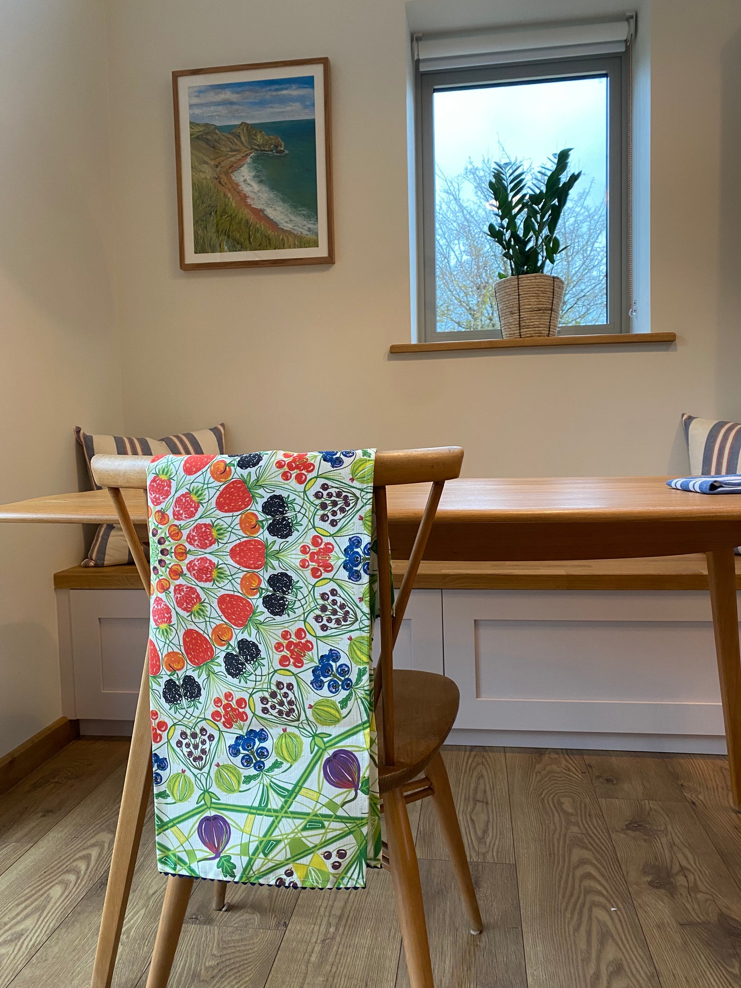 Fruit themed printed tea towel