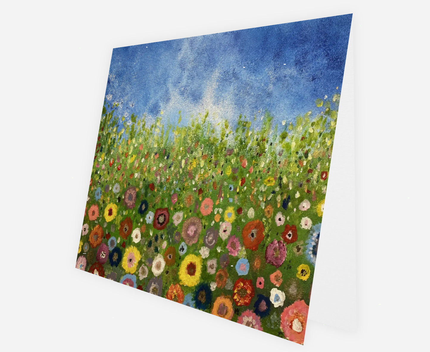 Bright flowers - pack of 6 greetings cards with envelopes