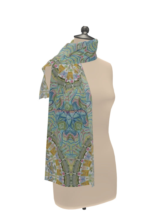 Paris themed 100% silk scarf