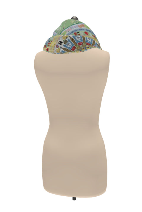 London themed 100% silk scarf