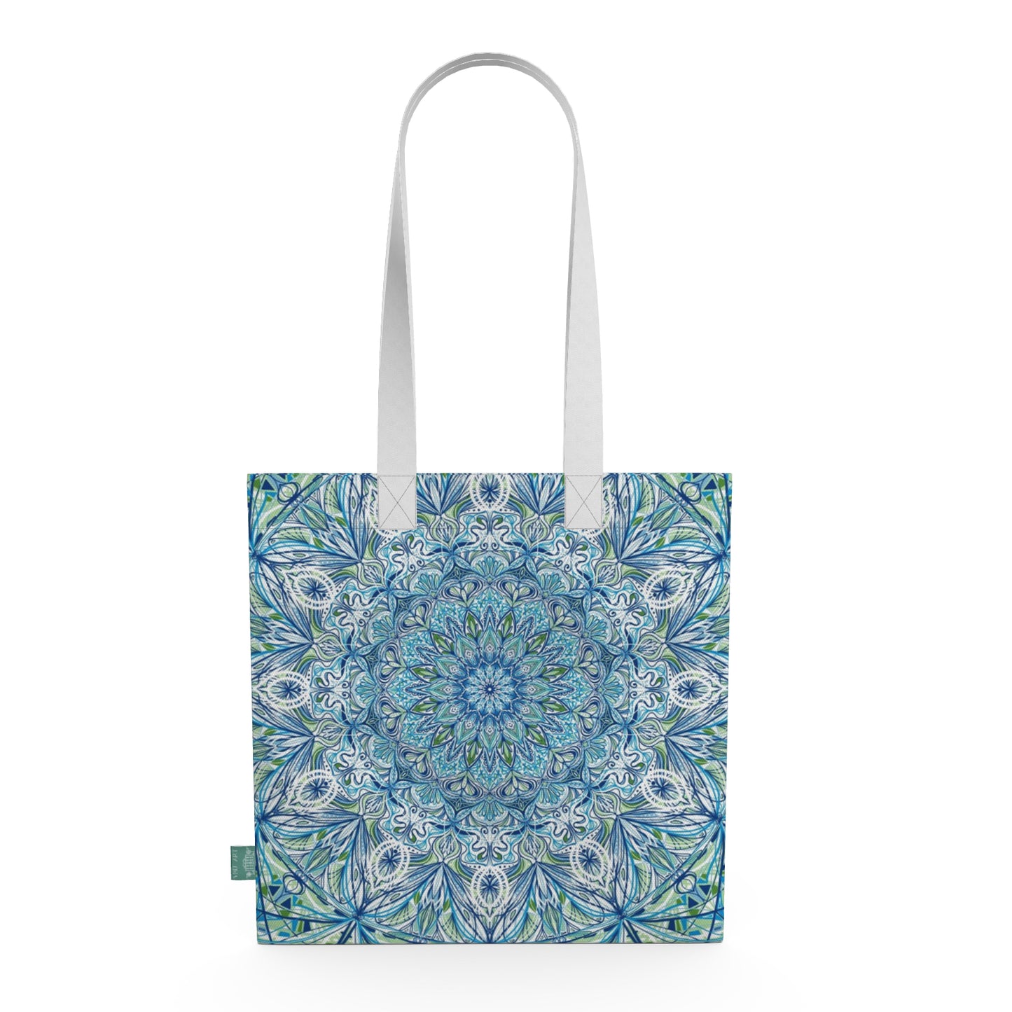 Blue green design tote bag