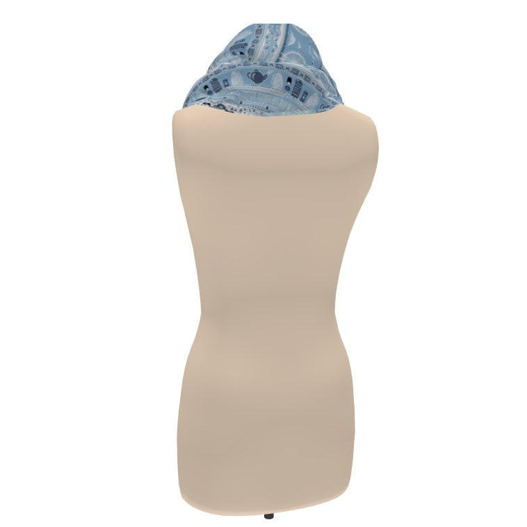 London themed 100% cotton scarf - Blue