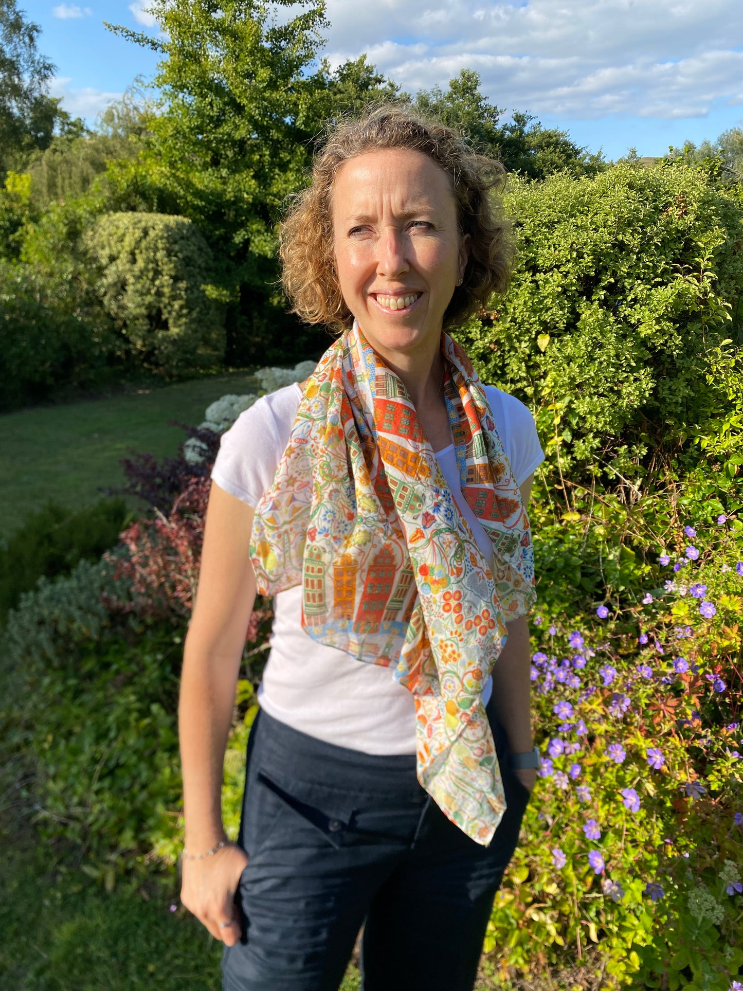 Stockholm themed 100% cotton scarf