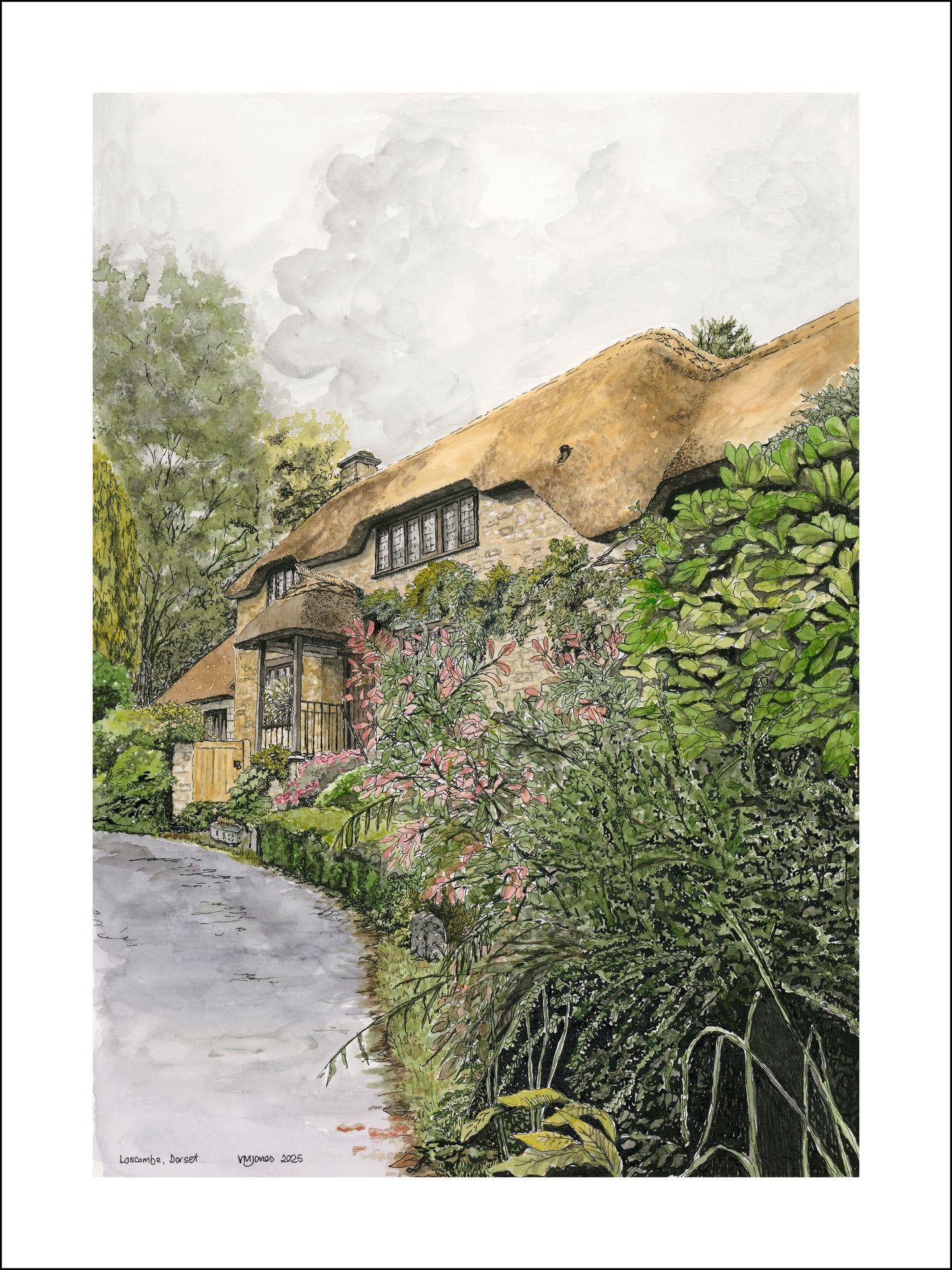 Thatched House, Loscombe - art print