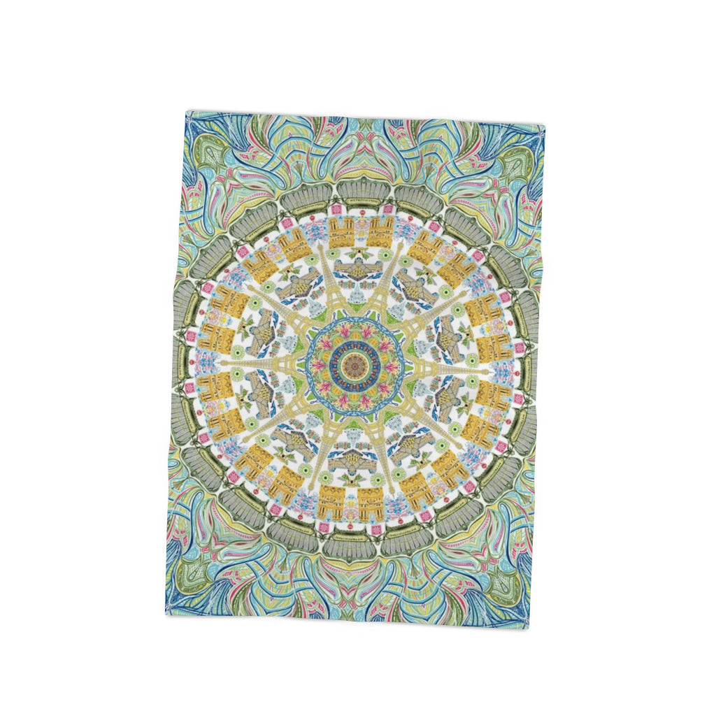 Paris themed printed tea towel