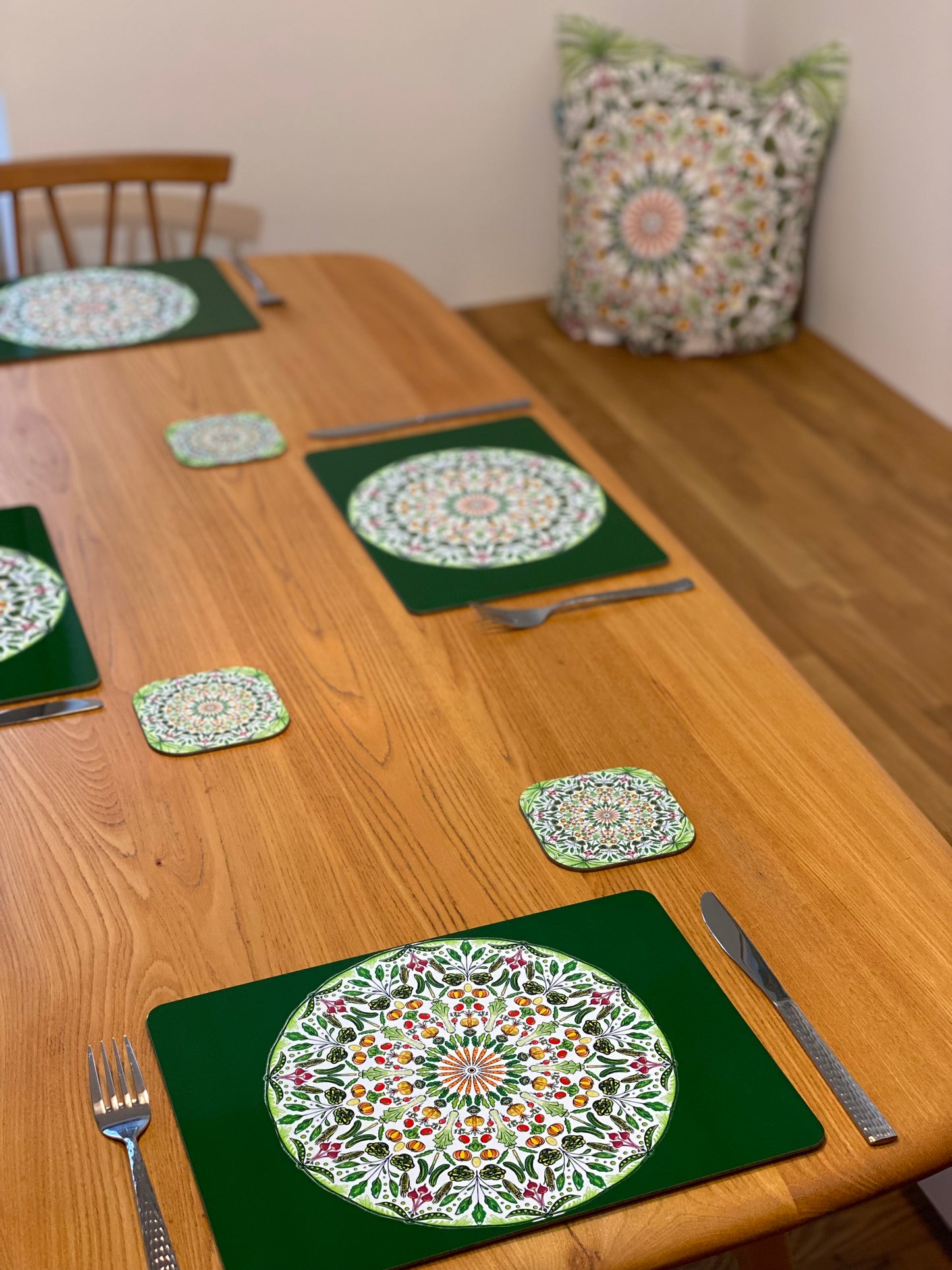 Vegetable themed coasters - set of 4