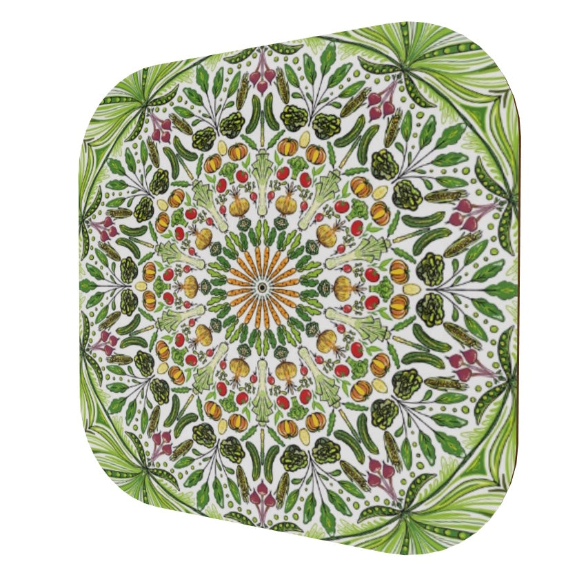 Vegetable themed coasters - set of 4