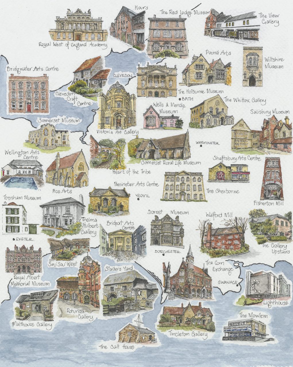 Wessex Culture Map - art print