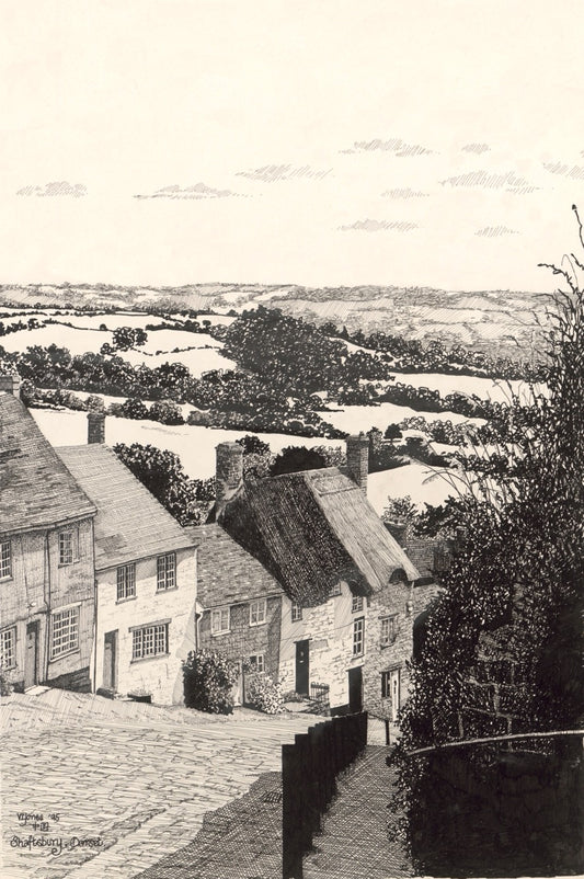 Gold Hill, Shaftesbury, Dorset - art print