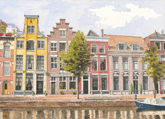 Herengracht, Leiden, Netherlands - art print