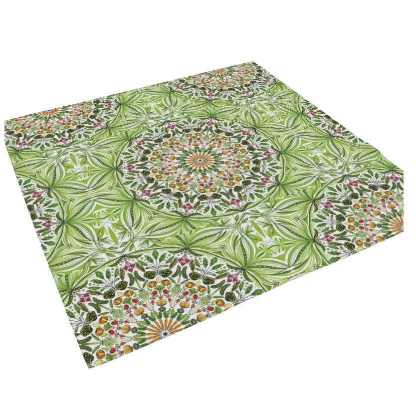 Vegetable themed 100% silk scarf
