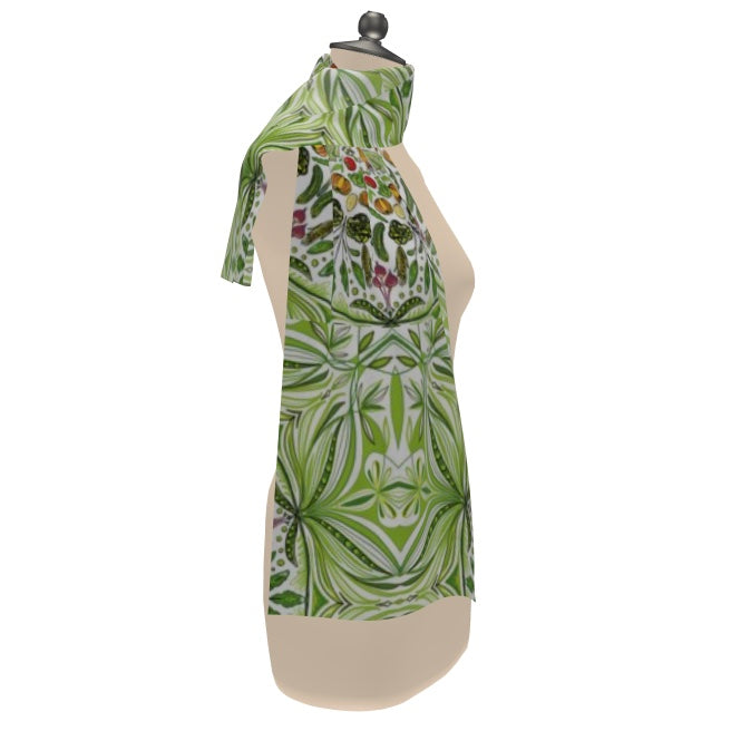 Vegetable themed 100% silk scarf