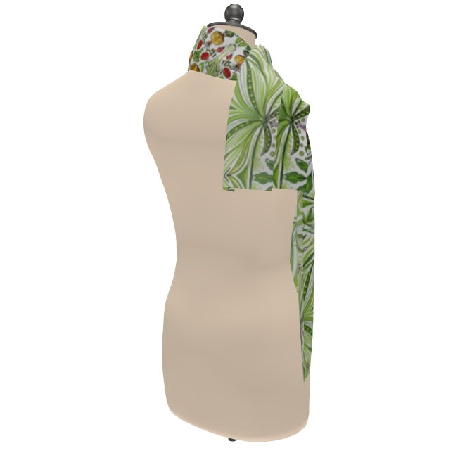 Vegetable themed 100% silk scarf