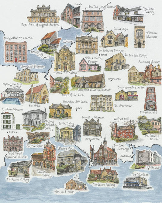 Wessex Culture Map - art print